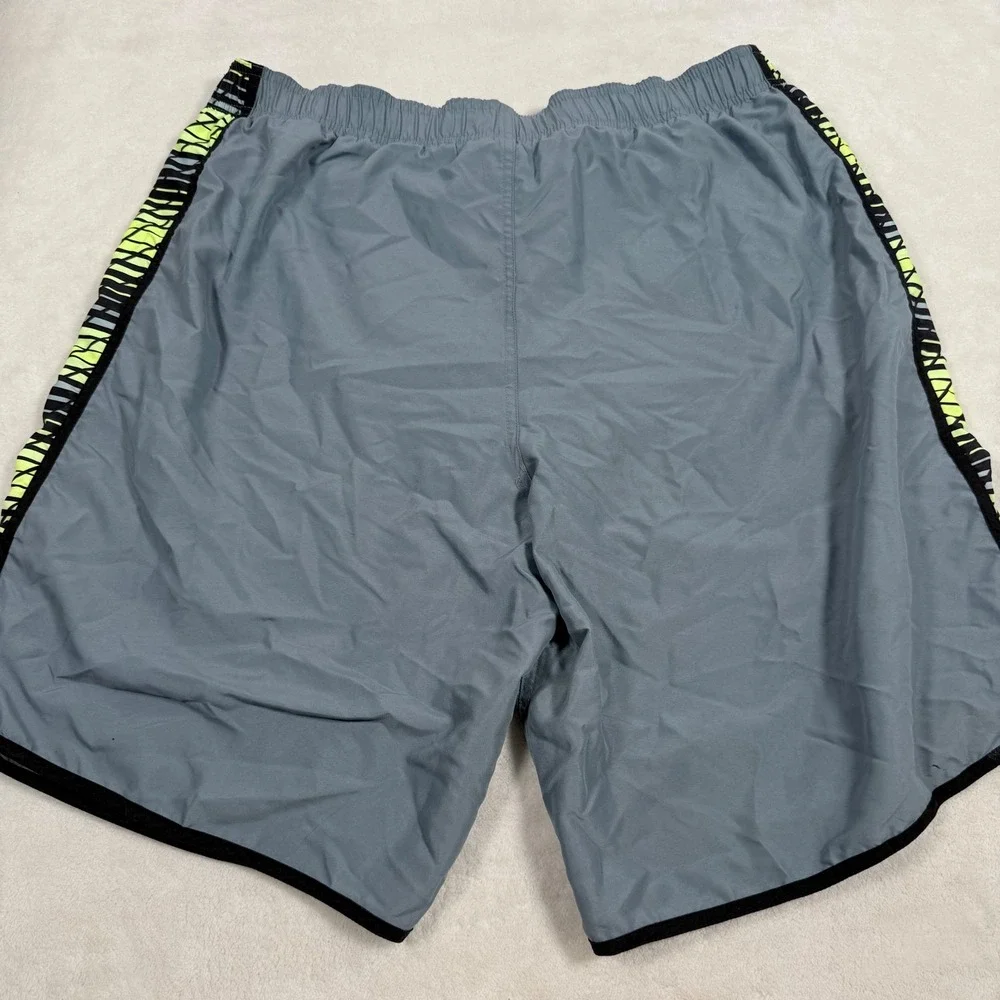 Nike Mens Swim Trunks Grey Neon Yellow Black Graphic Board Shorts XXL 643144-457